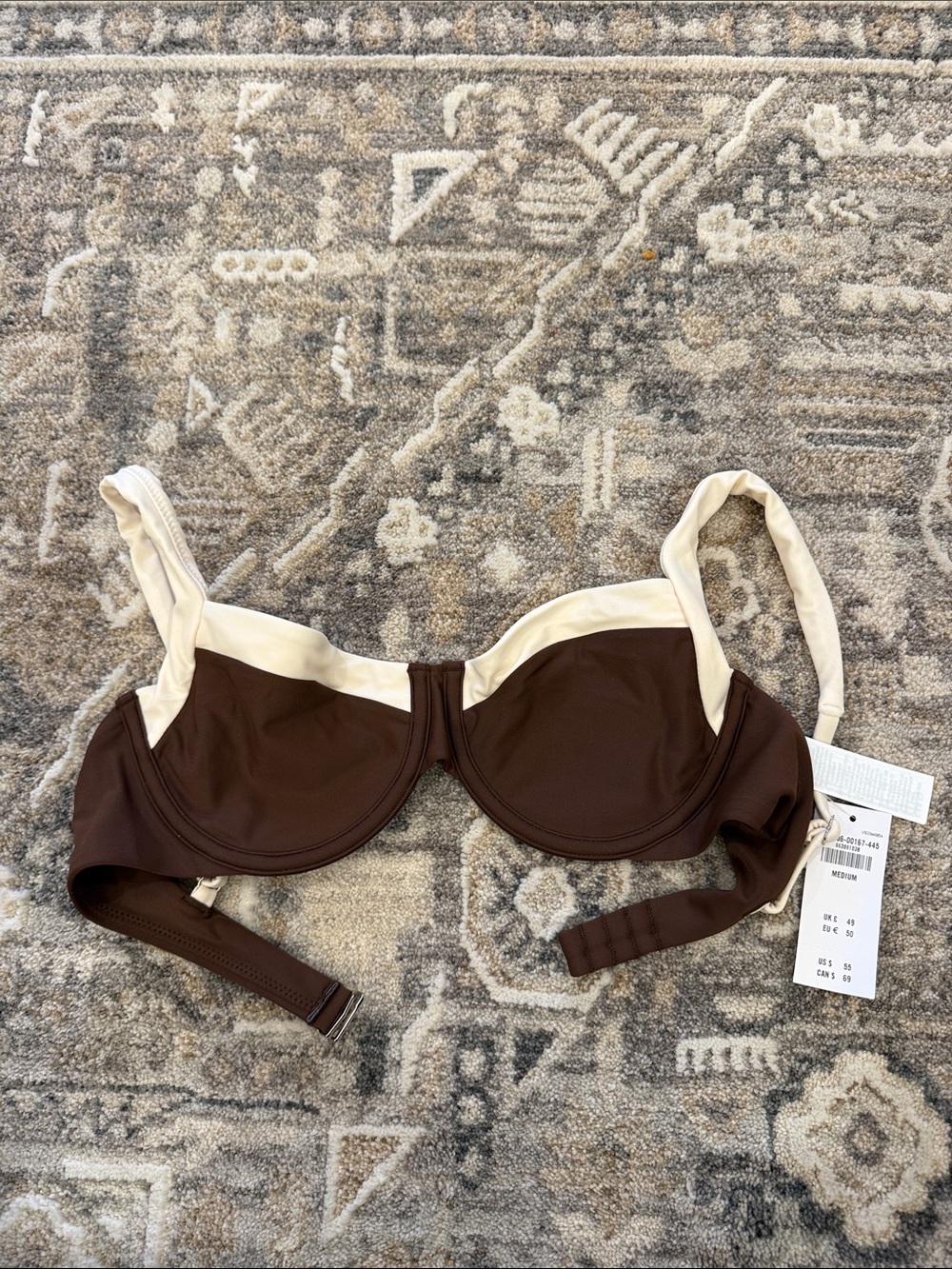 Abercrombie & Fitch Brown and Cream swim top